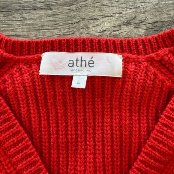 athé vanessa bruno merino wool v neck sweater size large‎ - Picture 3 of 7